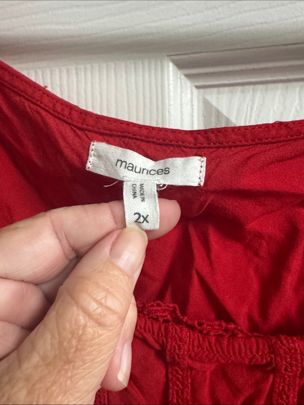 Maurices Red Ruffle-Shoulder Tank Top - Picture 2 of 5